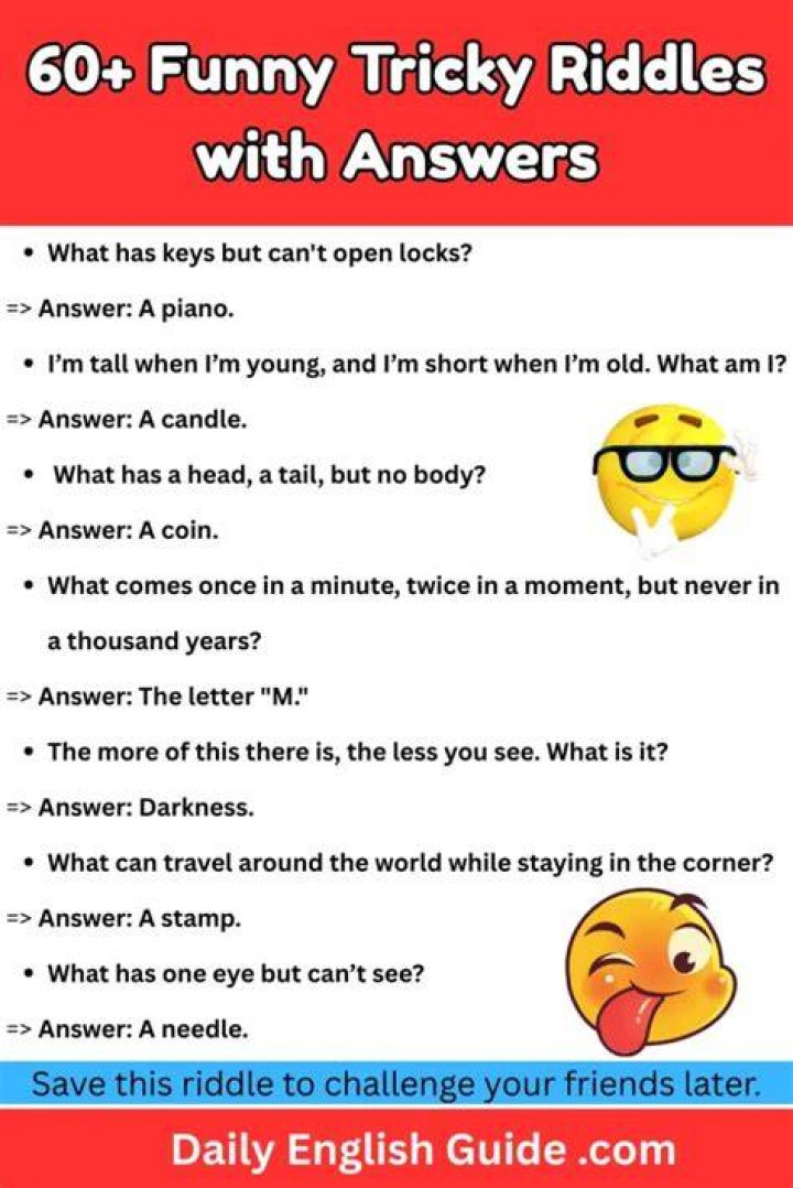Are there hard and tricky riddles with answers?