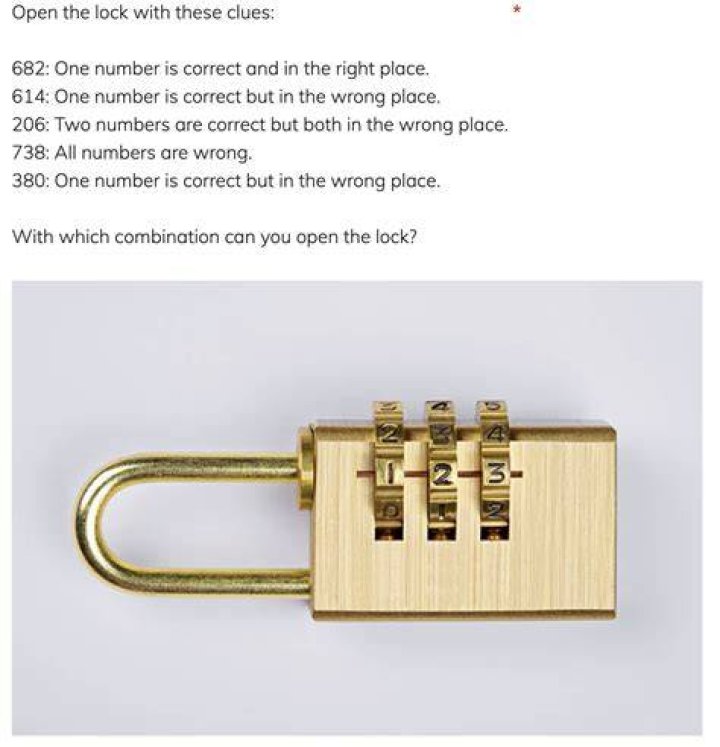 Can you open the lock using the clues 682?