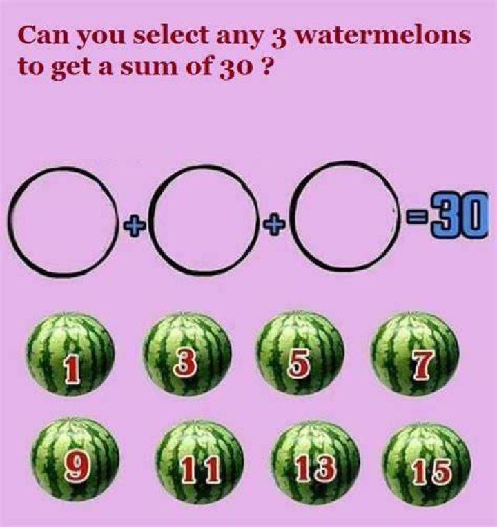 Can you select 3 numbers to get a sum of 30?