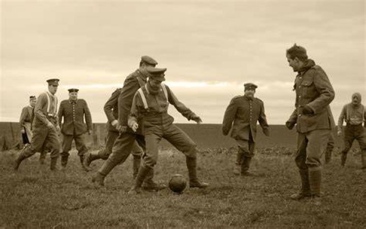 Did the British and German soldiers play football?