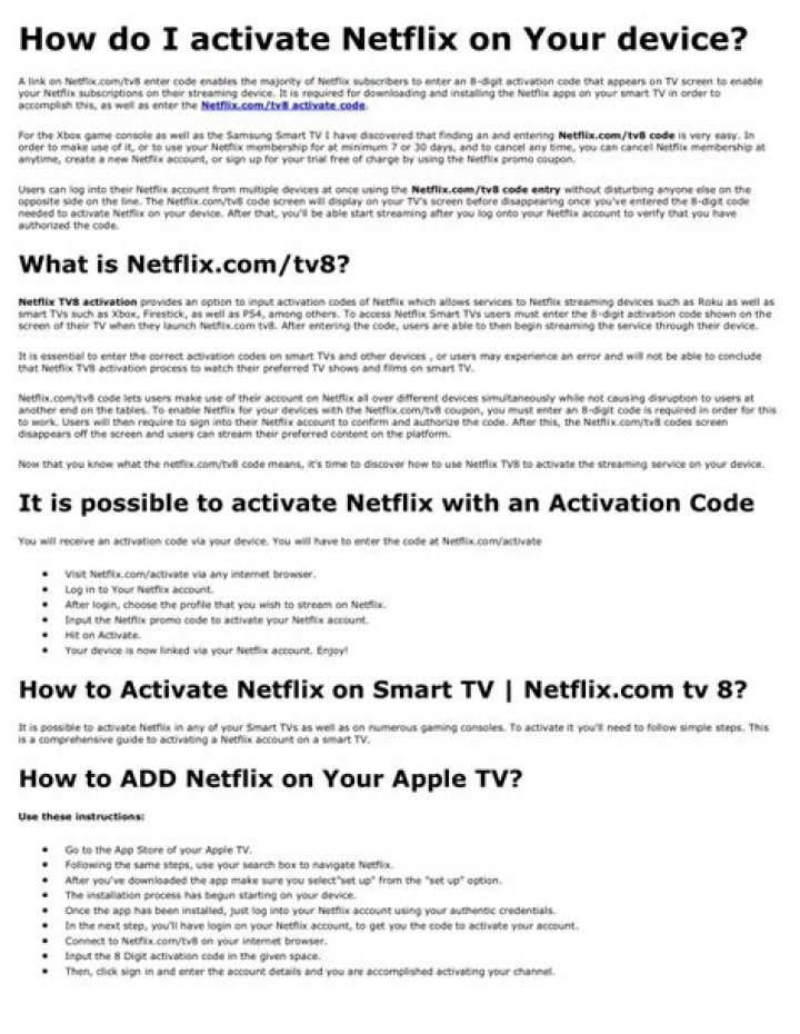 How do I activate Netflix on my TV?