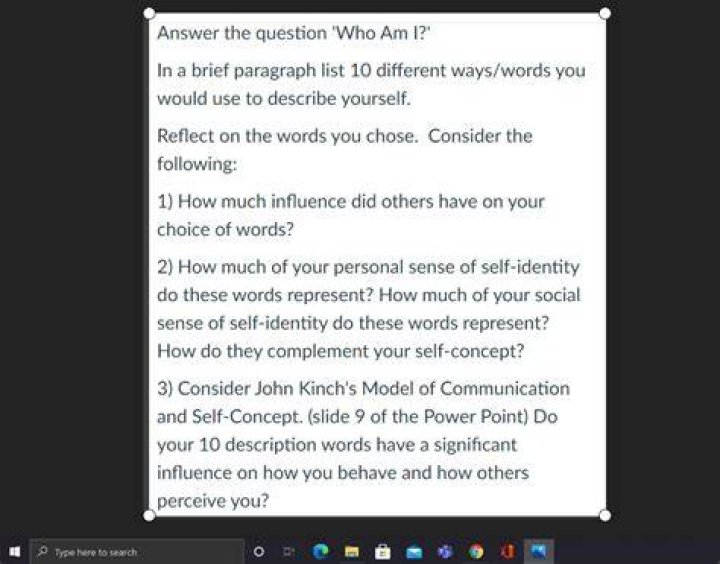 How do you answer the question Who am I?