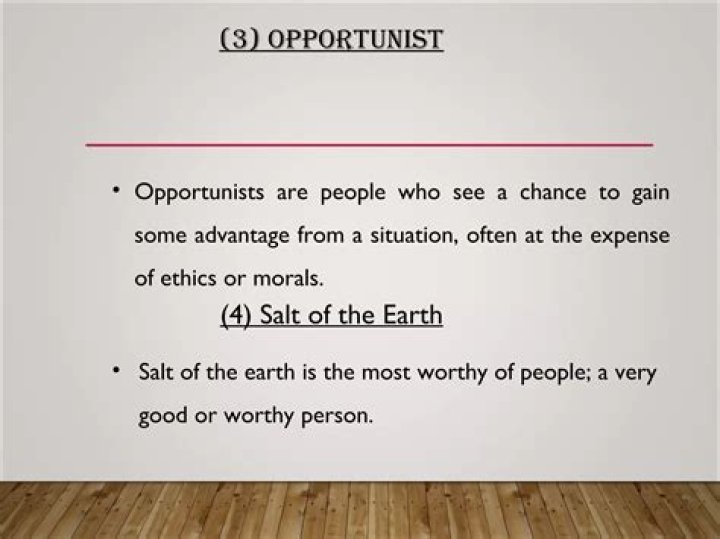 How do you deal with an opportunist person?