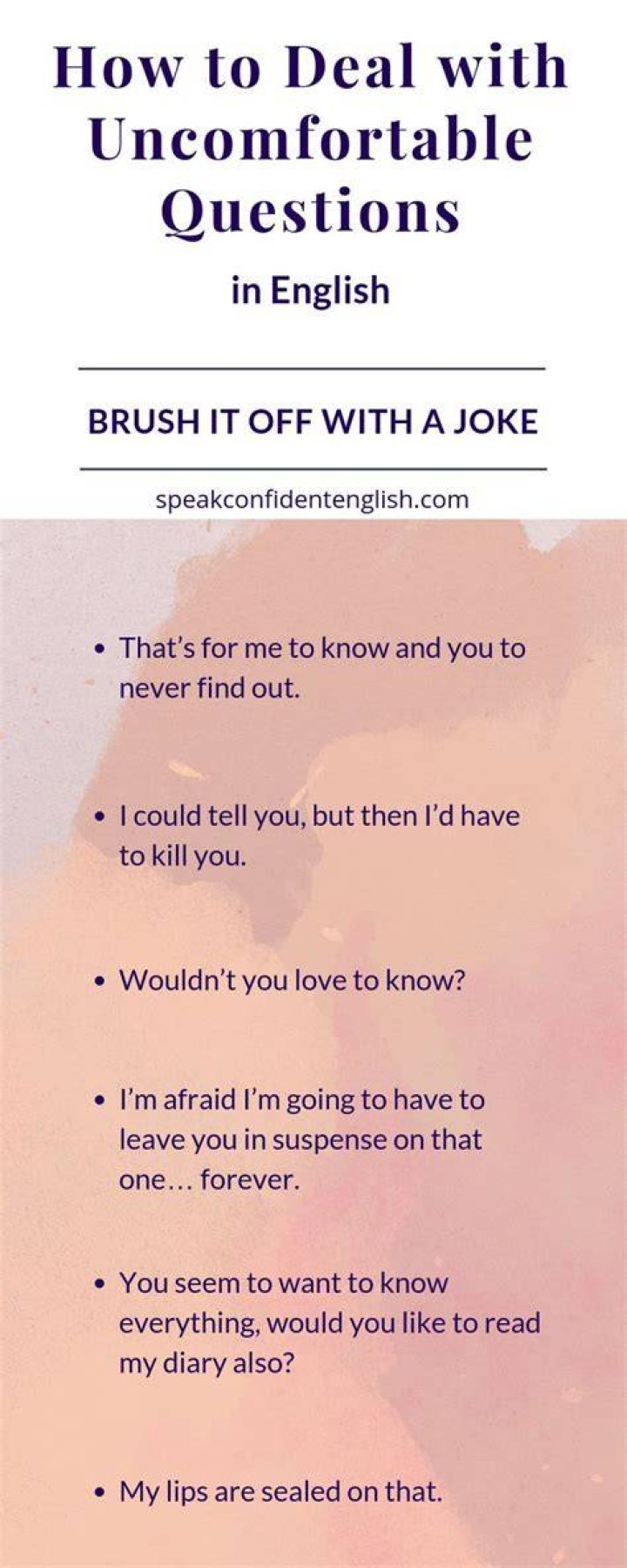 How do you deal with uncomfortable questions?