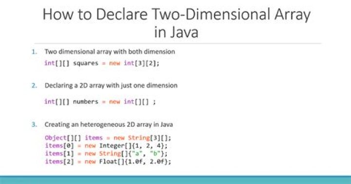 How do you declare two dimensional?