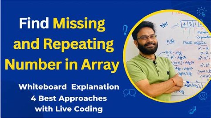 How do you find the missing and repeating elements in an array?