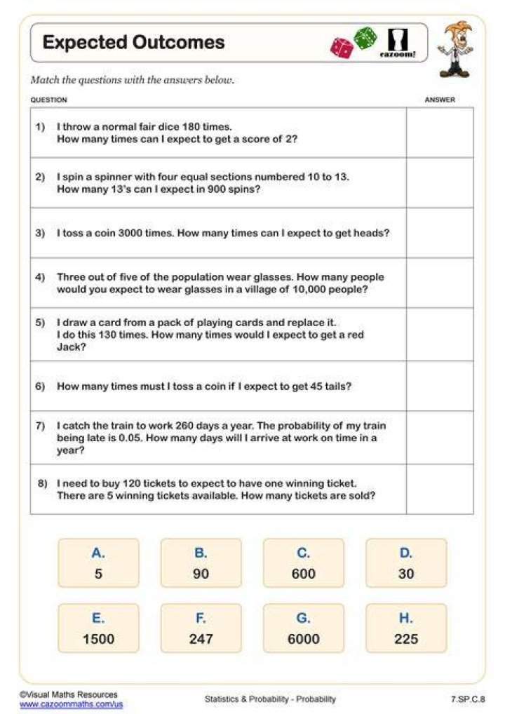 How do you find the number of different outcomes?