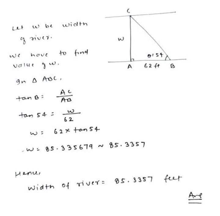 How do you find the width of a river?