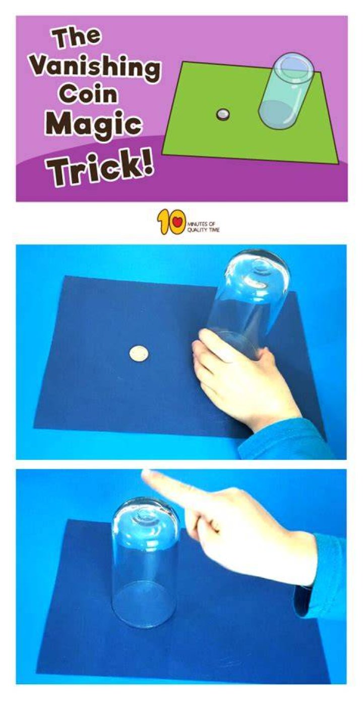 How do you make a coin disappear in a glass?
