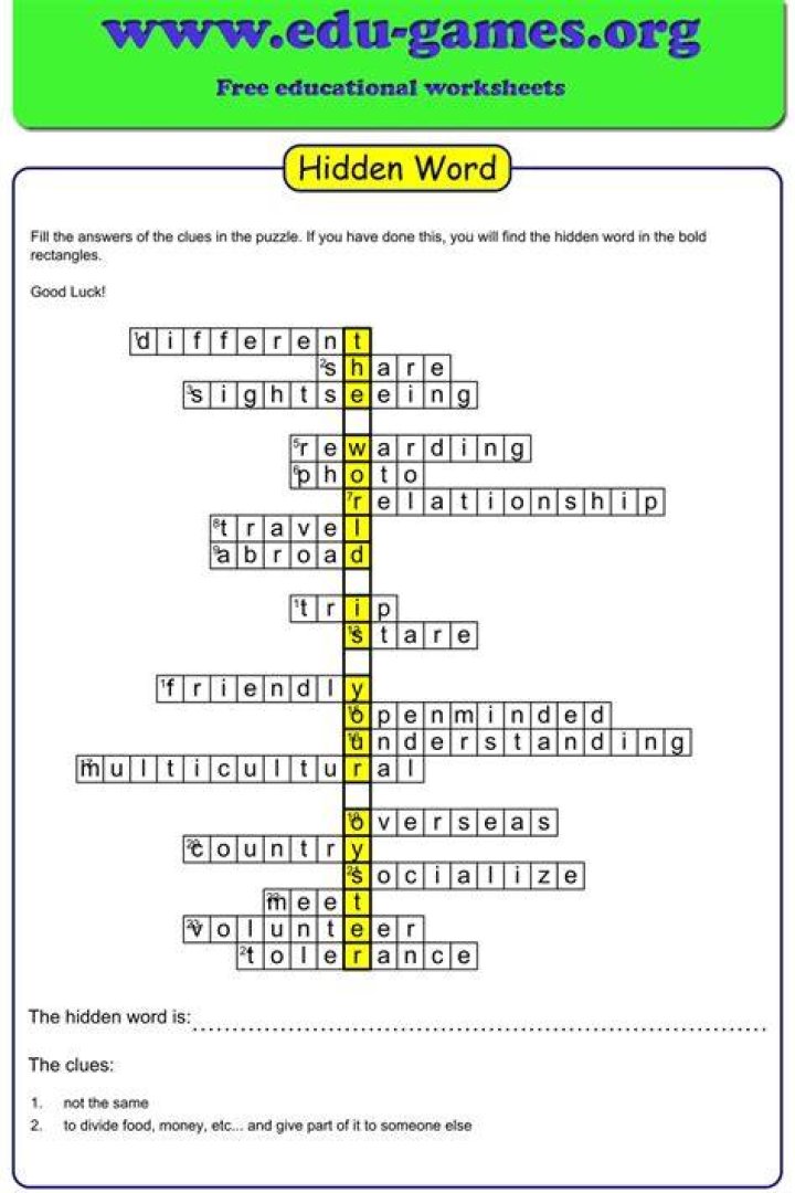 How do you make a hidden word puzzle?