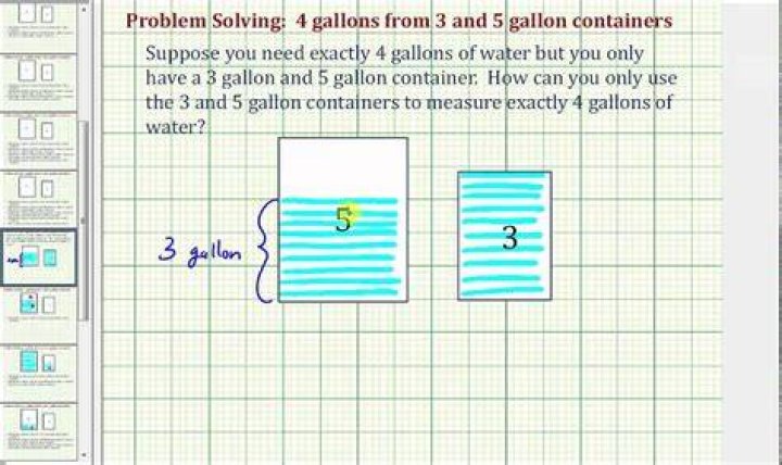 How do you measure out 4 gallons exactly if you have a 5 gallon and 3 gallon container?