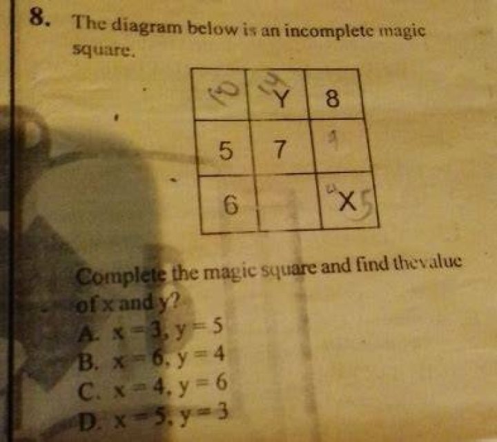 How do you solve an incomplete magic square?