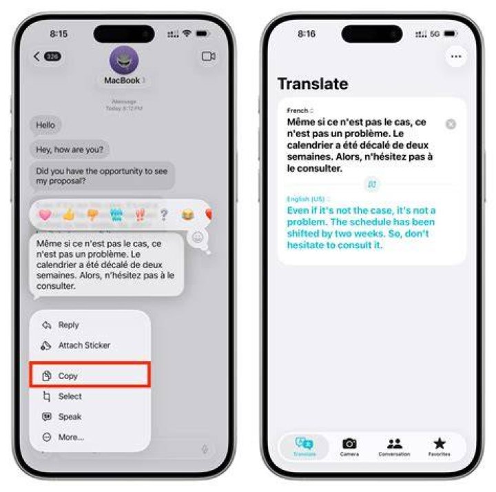 How do you Translate a text message?