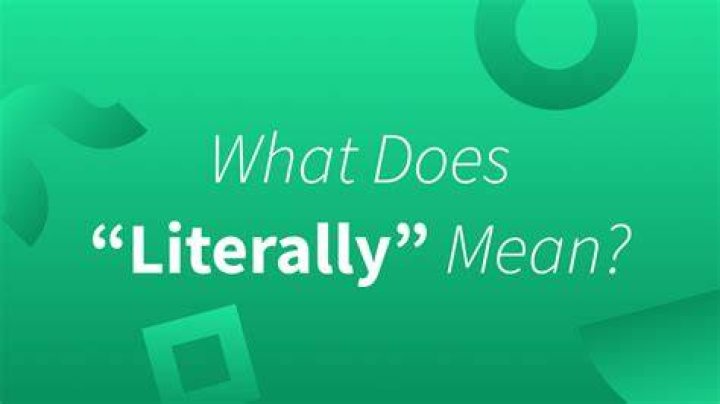 How do you use the word literally?