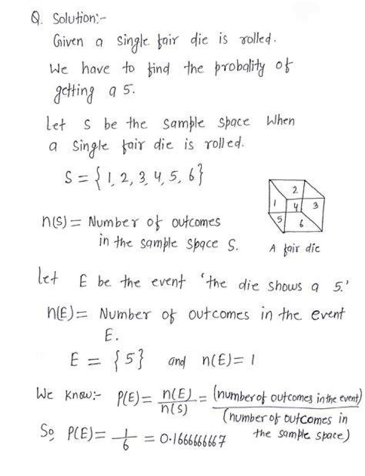How many numbers are in a fair die?