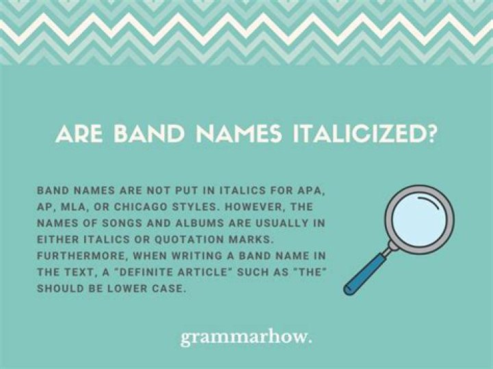 【How-to】Are band names italicized in mla