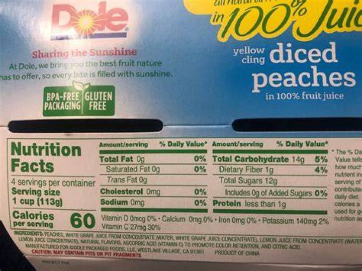 【How-to】How many calories in a dole peaches fruit cup