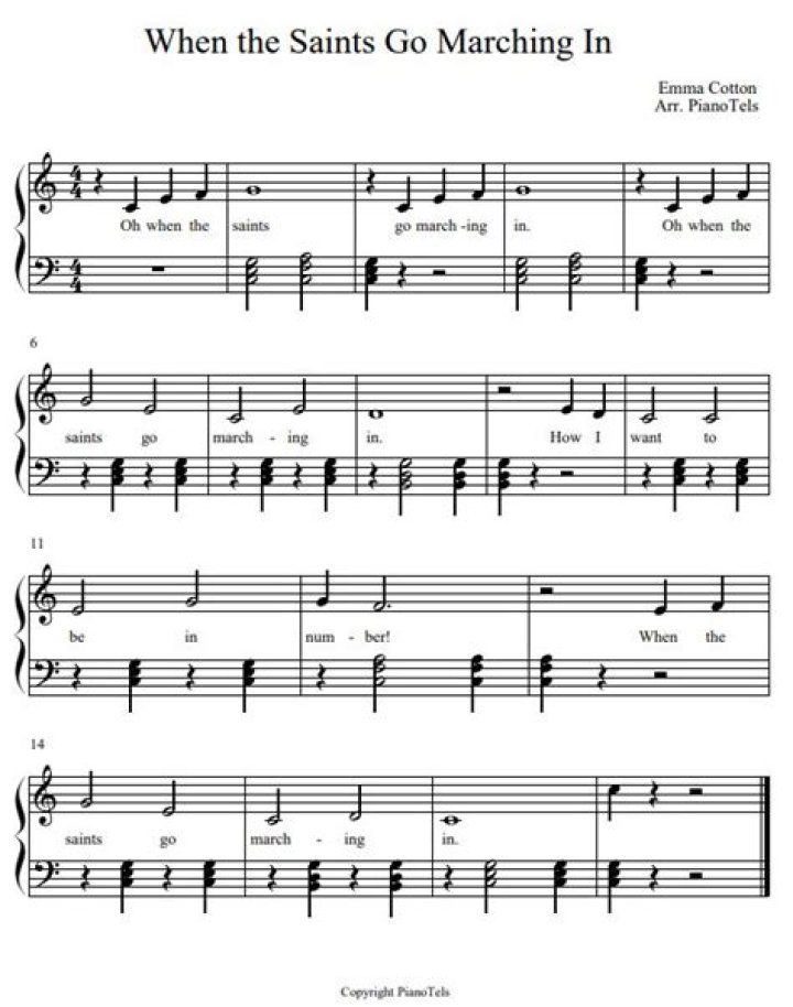 【How-to】When the saints go marching in sheet music