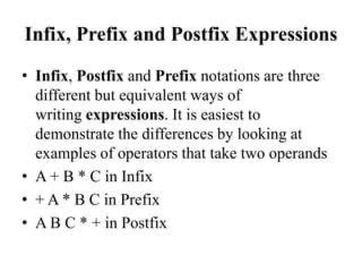 How to write infix, prefix and postfix expressions?