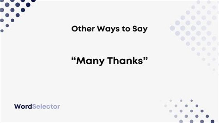 Is many many thanks correct?