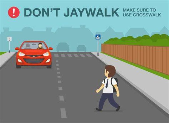 Is walking in the middle of the road jaywalking?