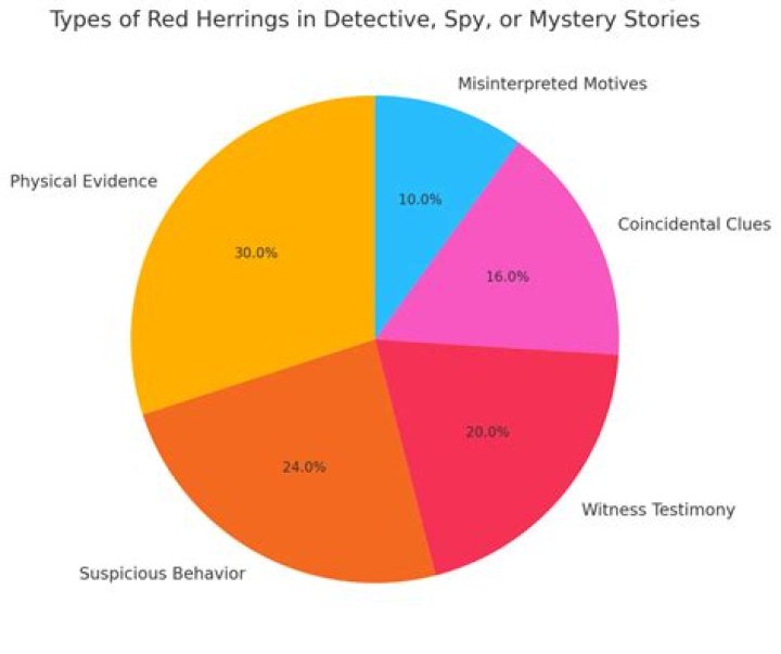 What are 2 examples of red herrings in detective stories?