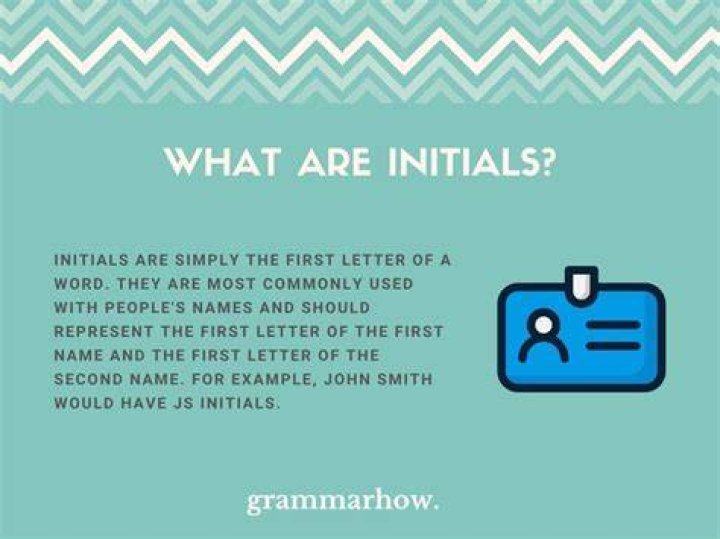 What are initials of a person?