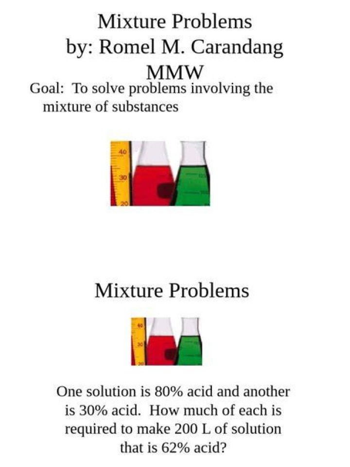 What are mixture problems?