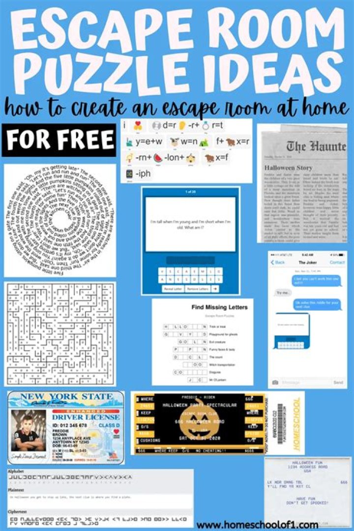 What are some clues for escape rooms?
