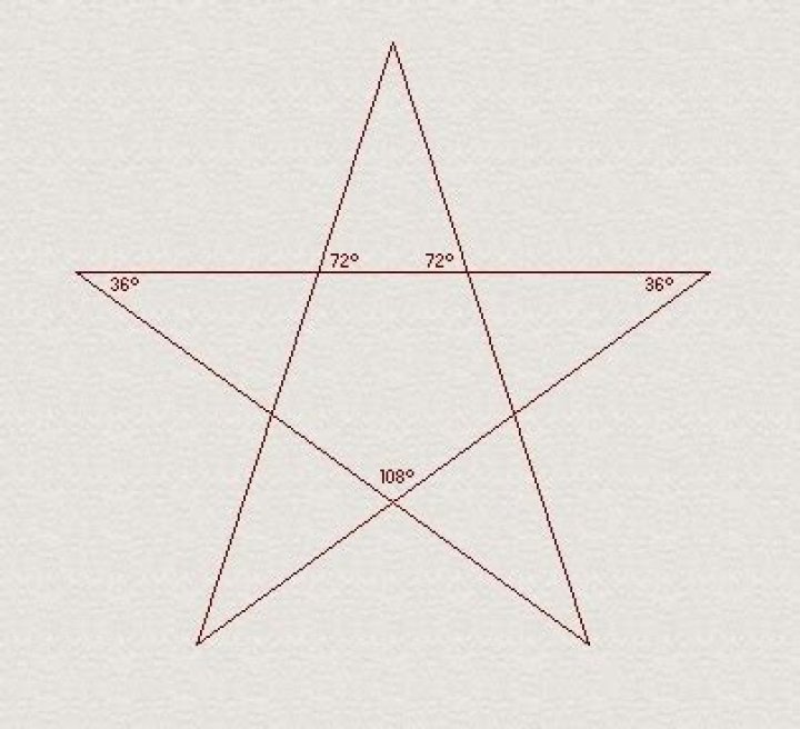 What are the angles in a five pointed star?