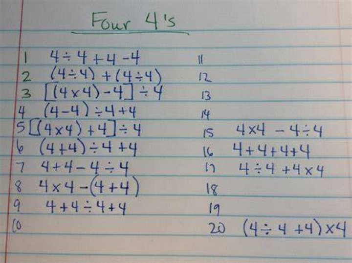 What are the four 4s in math?