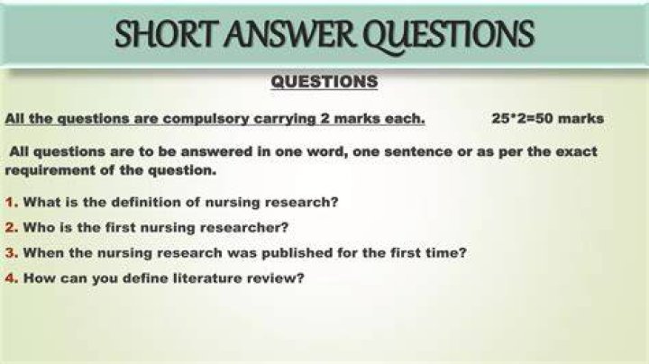 What are very short questions?