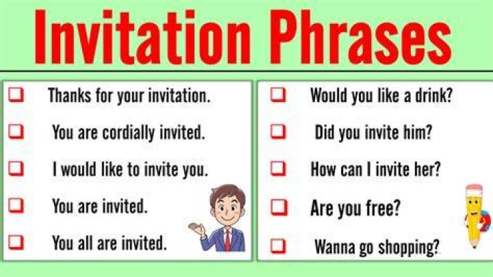 What do you say when inviting someone?