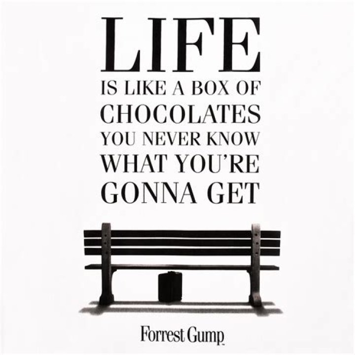 What does Forrest Gump say about a box of chocolates?