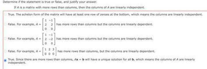 What does it mean when a matrix has more rows than columns?