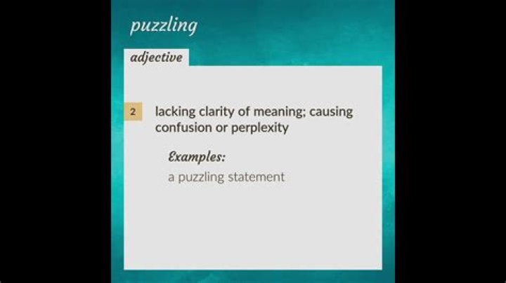 What does puzzling mean?
