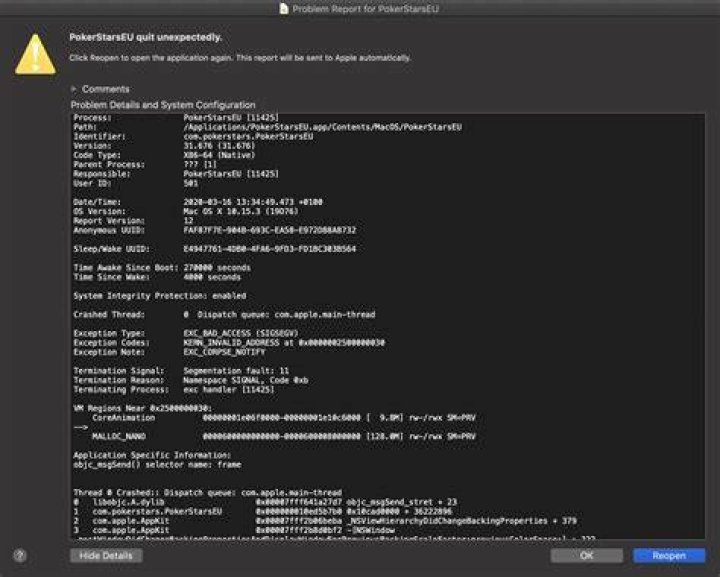 What happens when PokerStars crashes?