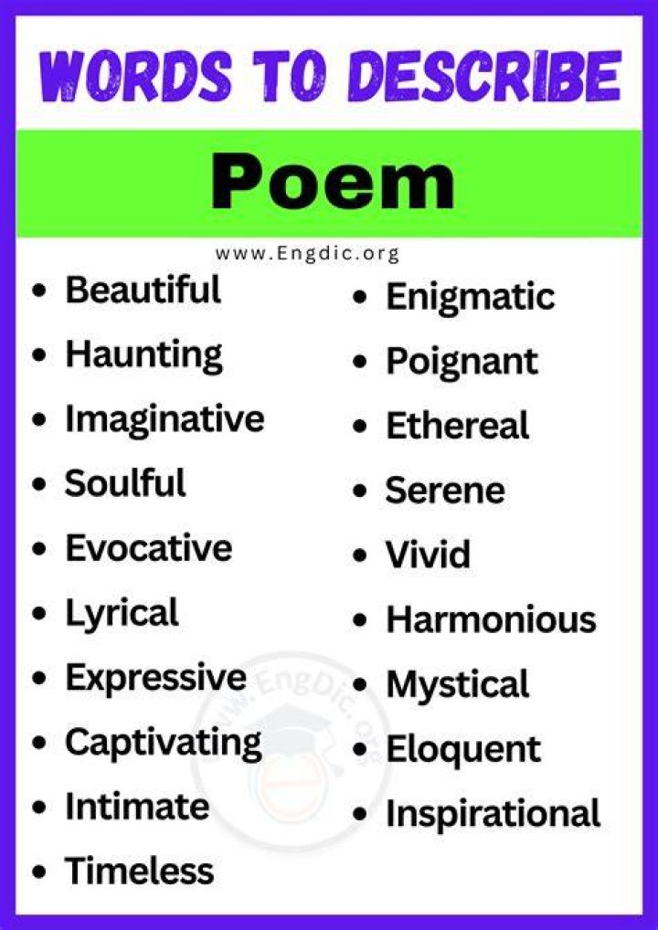 What is a word to describe a poem?