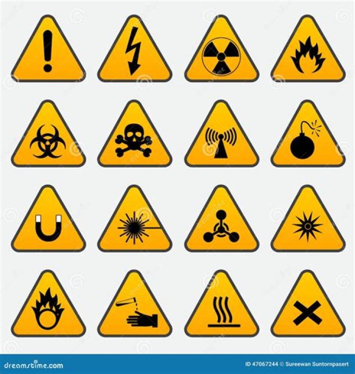 What is a yellow triangle sign?