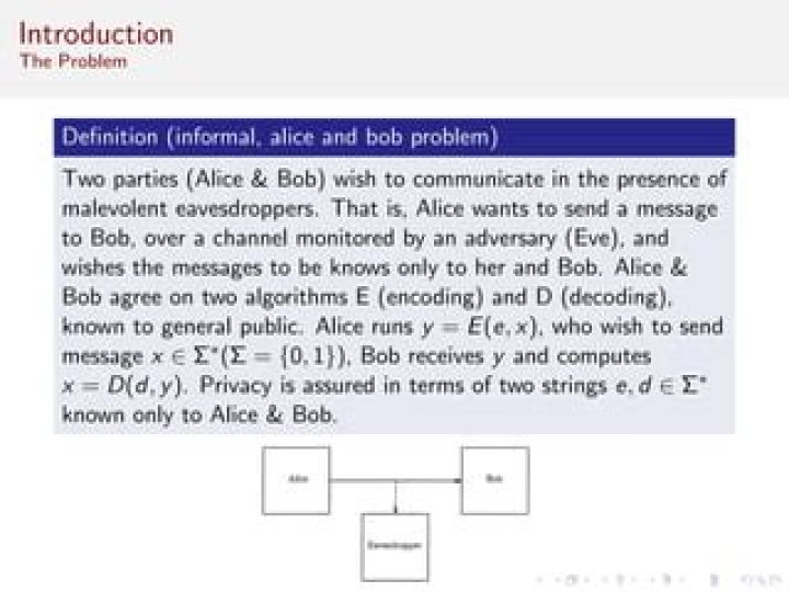 What is Alice and Bob problem?