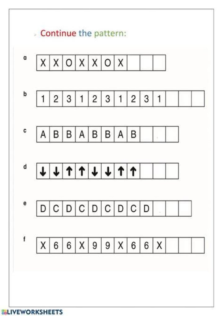 What is continue the pattern?