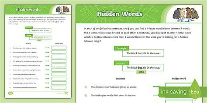 What is hidden words example?