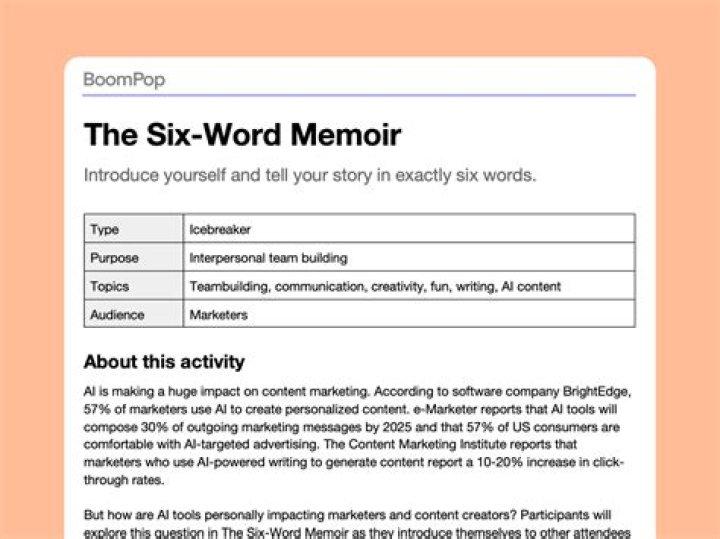 What is my six word memoir?