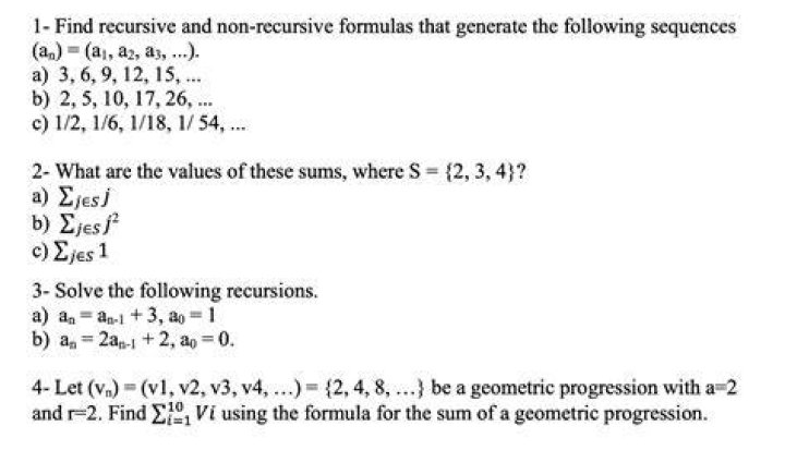 What is non recursive sequence?