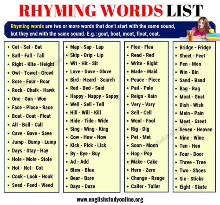 What is rhyming word for key?
