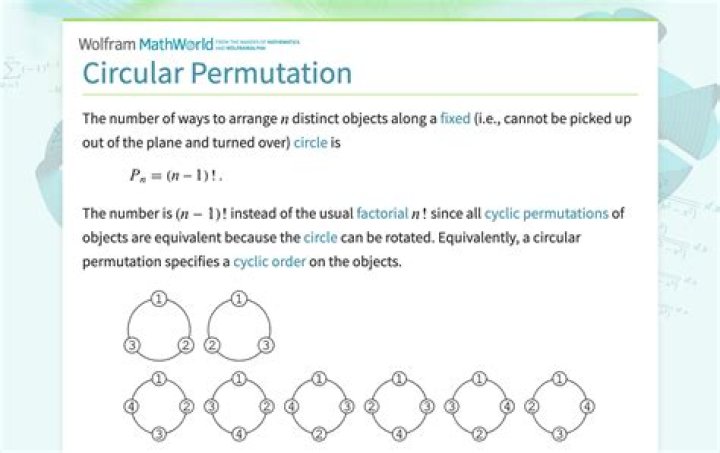 What is the formula for circular arrangement?