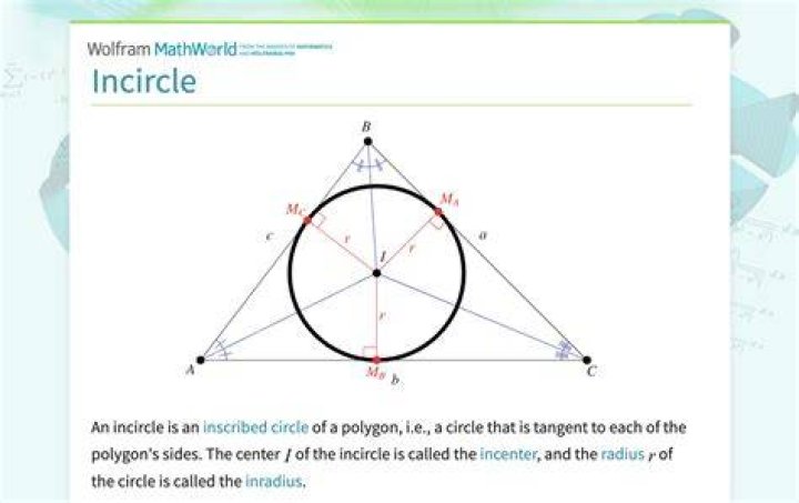 What is the formula for incircle of a triangle?