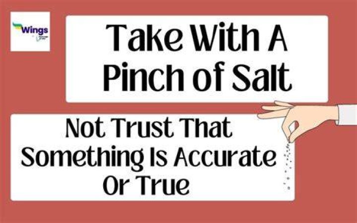 What is the meaning to take something with a pinch of salt?