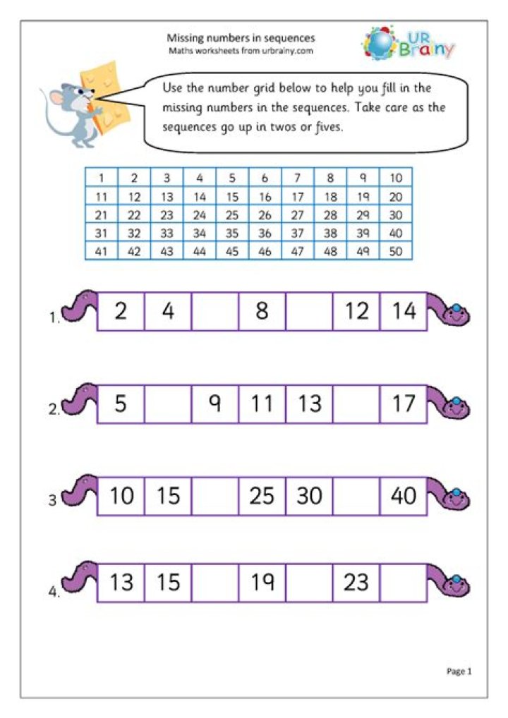 What is the missing number sequence?