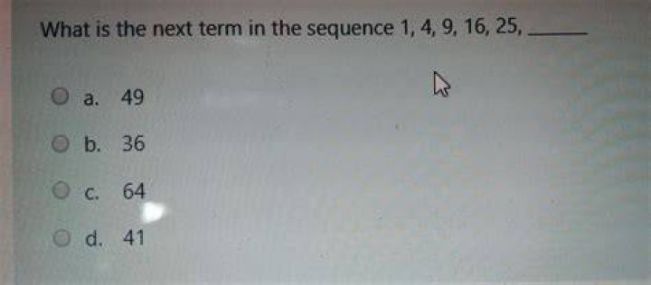 What is the next term in the sequence 1 4?